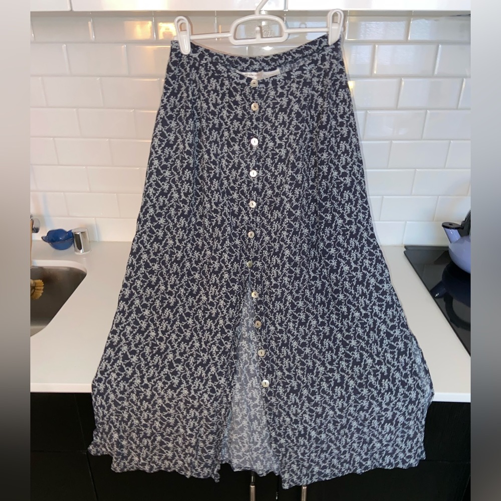Vintage Button-Down Midi Skirt